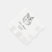 Lasst uns Pawty Custom Cat Gezeichnet Cocktail Hoc Serviette (Ecke)