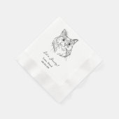 Lasst uns Pawty Custom Cat Gezeichnet Cocktail Hoc Serviette (Ecke)