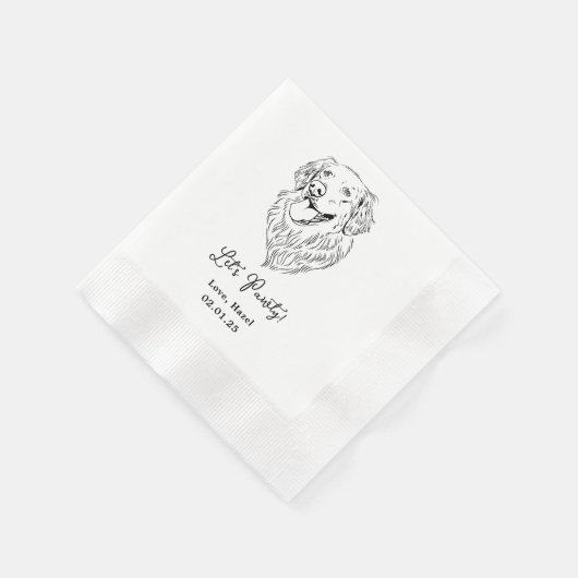 Lasst uns Pawty Custom Pet Cocktail Napkins Hochze Serviette (Ecke)