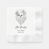 Lasst uns Pawty Custom Pet Cocktail Napkins Hochze Serviette (Vorderseite)