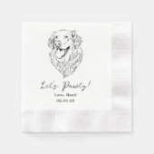 Lasst uns Pawty Custom Pet Cocktail Napkins Hochze Serviette (Vorderseite)