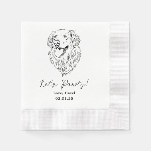 Lasst uns Pawty Custom Pet Cocktail Napkins Hochze Serviette (Vorderseite)