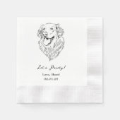 Lasst uns Pawty Custom Pet Cocktail Napkins Hochze Serviette (Vorderseite)