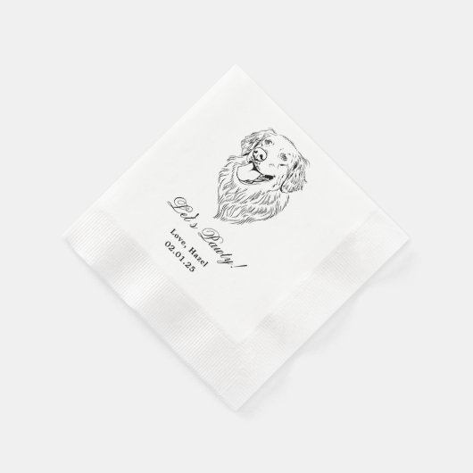 Lasst uns Pawty Custom Pet Cocktail Napkins Hochze Serviette (Ecke)