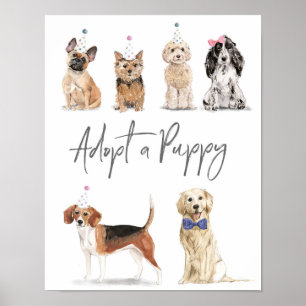 Lasst uns Pawty ein Welpenzeichen Adoptiert haben Poster
