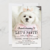 Lasst uns Pawty Foto Pet Birthday Party Einladung (Vorderseite)
