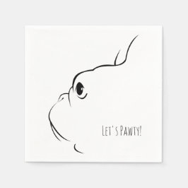 Lasst uns Pawty French Bulldog Silhouette Napkins Serviette