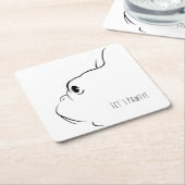 Lasst uns Pawty French Bulldog Silhouette Unterset Rechteckiger Pappuntersetzer (angewinkelt)
