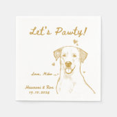 Lasst uns Pawty Gezeichnet Funny Dog Simple Weddin Serviette (Vorderseite)