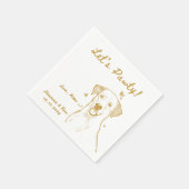 Lasst uns Pawty Gezeichnet Funny Dog Simple Weddin Serviette (Ecke)