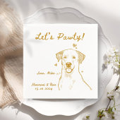 Lasst uns Pawty Gezeichnet Funny Dog Simple Weddin Serviette