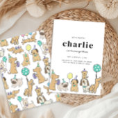 Lasst uns Pawty Hund zum Geburtstag einladen Einladung