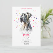 Lasst uns pawty, Hundebeitag Einladung (Stehend Vorderseite)