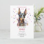 Lasst uns pawty, Hundebeitag Einladung (Stehend Vorderseite)