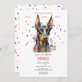 Lasst uns pawty, Hundebeitag Einladung (Vorne/Hinten)