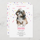 Lasst uns pawty, Hundebeitag Einladung (Vorne/Hinten)