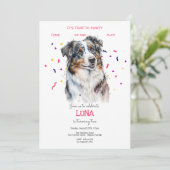 Lasst uns pawty, Hundebeitag Einladung (Stehend Vorderseite)