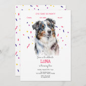 Lasst uns pawty, Hundebeitag Einladung (Vorne/Hinten)
