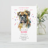 Lasst uns pawty, Hundebeitag Einladung (Stehend Vorderseite)