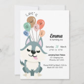 Lasst uns Pawty Husky Geburtstagsparty einladen Einladung (Vorderseite)