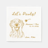 Lasst uns Pawty Minimalistischen Funny Dog Simple  Serviette (Vorderseite)