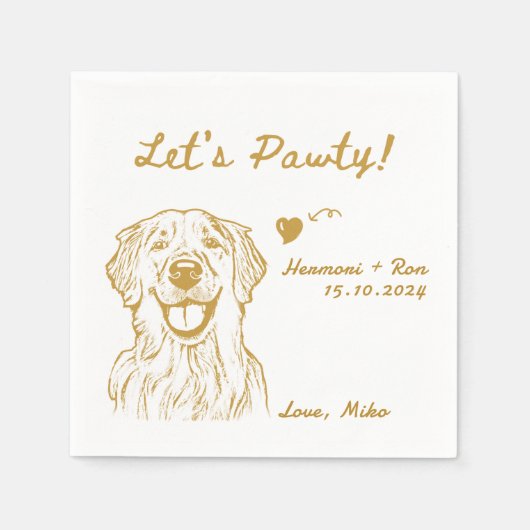 Lasst uns Pawty Minimalistischen Funny Dog Simple  Serviette (Vorderseite)