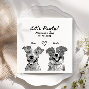Lasst uns Pawty Personalisiert Hochzeit Napkins Ge Serviette