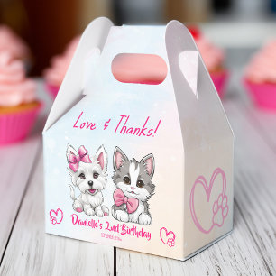 Lasst uns pawty pink niedliche Welpe und Kätzchen  Geschenkschachtel