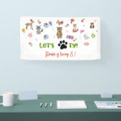 Lasst uns pawty! Wildtiere Kindergeburtstag Banner (Messe)