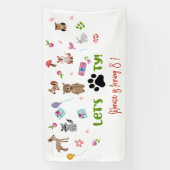 Lasst uns pawty! Wildtiere Kindergeburtstag Banner (Vertikal)