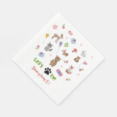 Lasst uns pawty! Wildtiere Kindergeburtstag Serviette (Ecke)