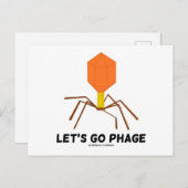 Lasst uns Phage-Virus-Bakteriophage gehen Postkarte (Vorne/Hinten)