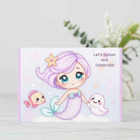 Lasst uns plash machen einladung (Stehend Vorderseite)