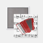 Lasst uns Polka, Akkordeon und Noten, Magnet (Vorderseite/Rückseite)