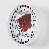 Lasst uns Polka, rote Akkordeon auf Noten. Uhr (Winkel)