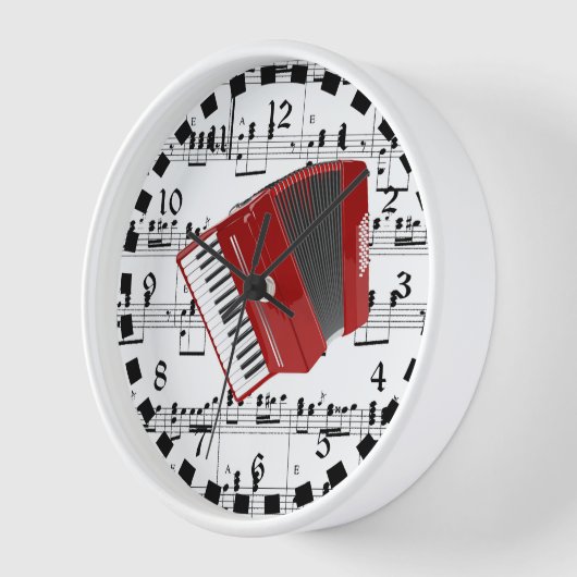 Lasst uns Polka, rote Akkordeon auf Noten. Uhr (Winkel)