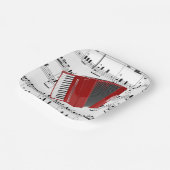 Lasst uns Polka tanzen...rotes Akkordeon Pappteller (Gewinkelt)