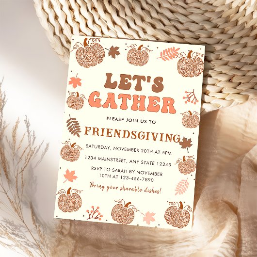 Lasst uns Pumpkin Friendsgiving sammeln Einladung