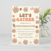 Lasst uns Pumpkin Friendsgiving sammeln Einladung (Stehend Vorderseite)