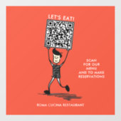 Lasst uns QR-Code essen Fensteraufkleber (Blatt)