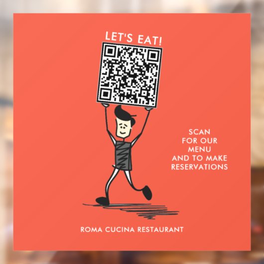 Lasst uns QR-Code essen Fensteraufkleber (Blatt 2)