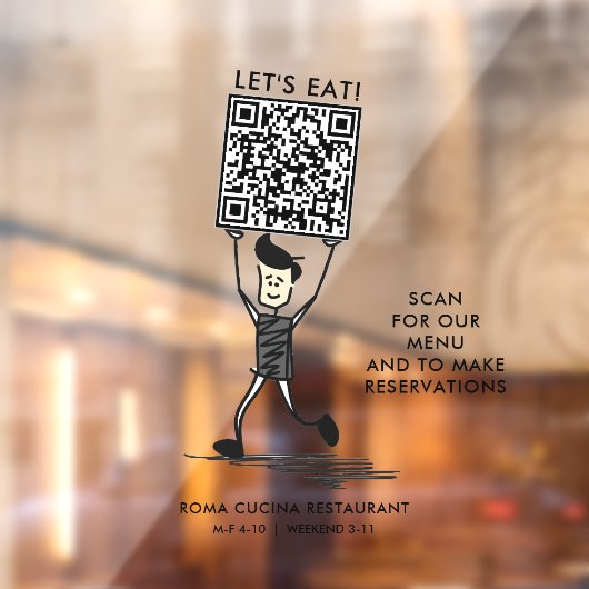 Lasst uns QR-Code essen Fensteraufkleber (Blatt 2)