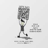 Lasst uns QR-Code essen Fensteraufkleber (Blatt)
