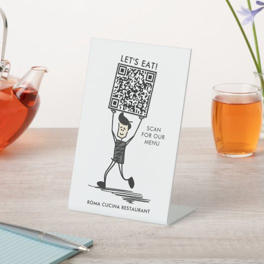 Lasst uns QR-Code essen Sockelschild (In SItu)