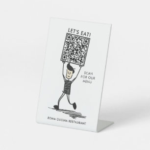 Lasst uns QR-Code essen Sockelschild