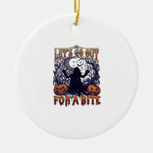 Lasst uns rausgehen und Geist Kürbisse Fledermäuse Keramik Ornament