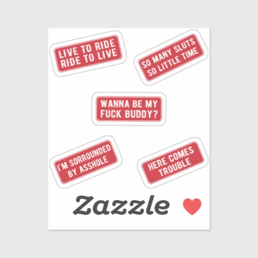 Lasst uns reiten (rot) aufkleber (Blatt)