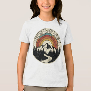Lasst uns Retro-Berg-Abenteuer Outdoor verlieren Tri-Blend Shirt