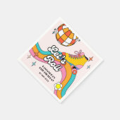 Lasst uns Retro-Roller-Skating-Mädchen-Geburtstag  Serviette (Ecke)