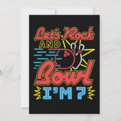 Lasst uns Rock and Bowl Ich bin 7 Einladung (Vorderseite)